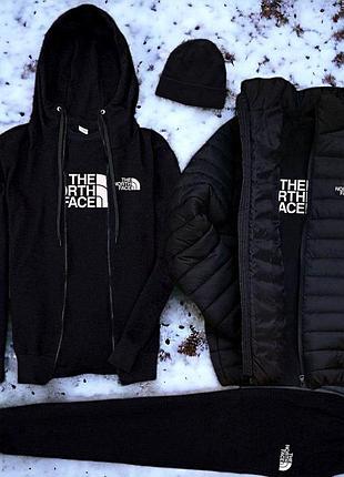 5в1 зимний мужской спортивный костюм комплект на флисе the north face