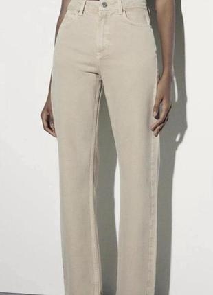 Джинсы молочного цвета с серо зеленым оттенком 32 zara3 фото