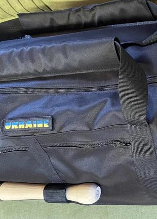 Армейская сумка-баул 100л oxford черный + чехол для лопаты, тактический баул-рюкзак для военных5 фото