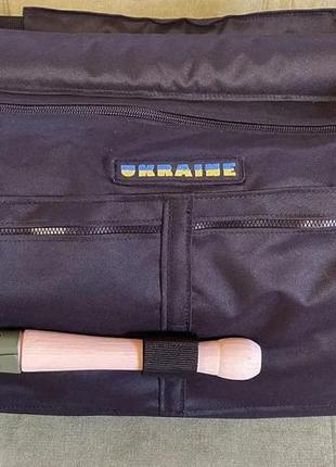 Армейская сумка-баул 100л oxford черный + чехол для лопаты, тактический баул-рюкзак для военных2 фото