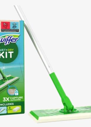 Swiffer швабра для прибирання з додатковими серветками (3 вологі, 8 сухих)