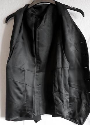 Чоловіча жилетка до костюму жилет чорна класична м 46 вовна шерсть3 фото