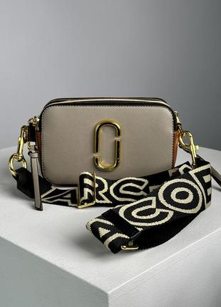 Marc jacobs the snapshot cement/multi, женская кожаная сумка, женская кожаная кожаная сумка