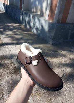 Туфли зимние женские кожаные