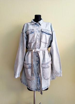 Тренч джинсовый большого размера