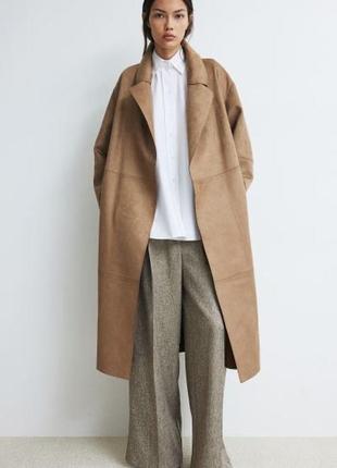 Тренч женский бежевый замшевый hm new