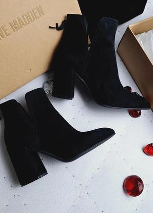 Steve madden оригінал чорні замшеві черевики на підборах