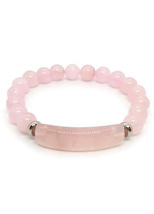 🔺💗💫 стильный браслет на резинке натуральный розовый кварц