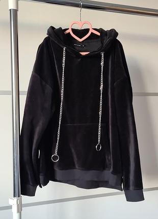 Кофта реглан свитшот худи велюровая