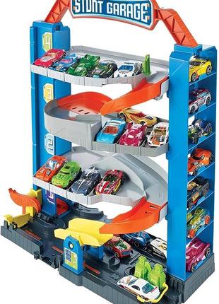 Хот вілс гараж трек для машинок чотириповерховий hot wheels city stunt garage play set оригінал gnl703 фото