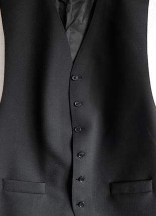 Мужская жилетка к костюму жилет черная классическая м 46 шерсть5 фото