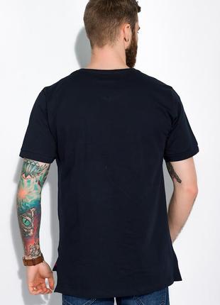 Чоловіча футболка v виріз з кишенею і розрізами з боків туреччина бавовна білий l9 фото