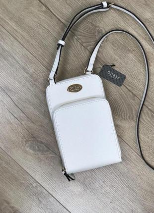 Сумка жіноча крос-боді guess оригінал perdita mini phone crossbody гесс біла