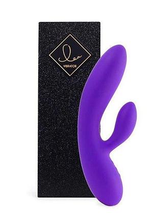 Гнучкий вібратор кролик із двома моторами feelztoys lea rabbit vibrator medium purple