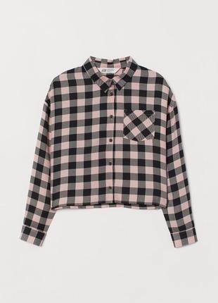 11-12/12-13 р h&m новая фирменная натуральная рубашка блуза блузка в клетку