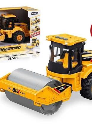 Машина спецтехніка “дорожній каток”, звук, підсвічування, інерція, гумові колеса, масштаб 1:16