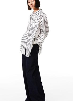 h&m 65-а-b сорочка оверсайз в смужку р.s