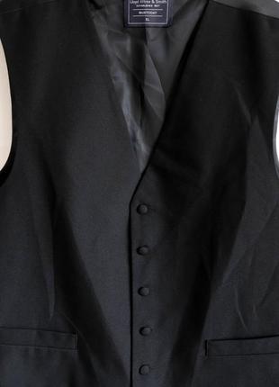Чоловіча жилетка до костюму жилет чорна класична lloyd attree&smith розмір xl 504 фото
