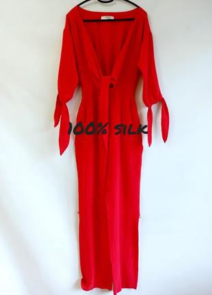 100% шелк, невероятный шелковый комбинезон от chic
