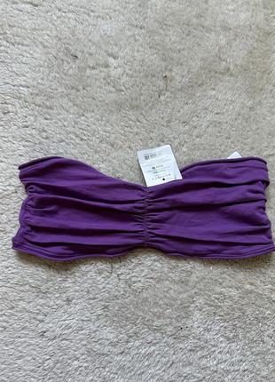 Топ бандо фиолетовый лиф со сборками