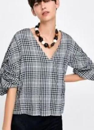 Нова блузка жіноча блуза zara у клітинку