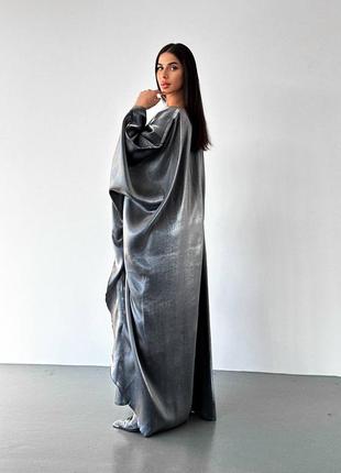 Невероятное черное блестящее вечернее шелковое платье в арабском стиле