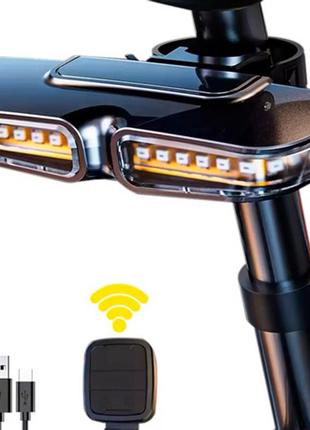 Задний габаритный велофонарь с поворотами xa-817, дистанционный пульт, стоп-сигнал на раму велосипеда