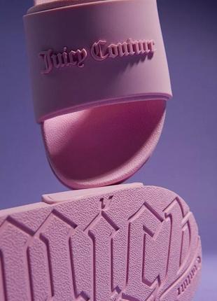 Шикарные нежные трендовые резиновые розовые шлепки сланцы juicy couture