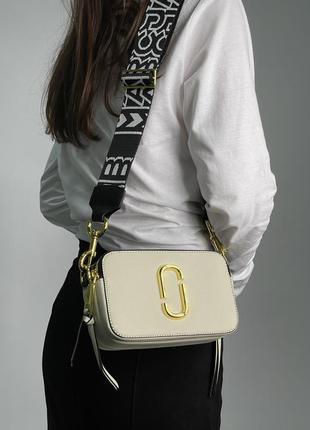 Marc jacobs the snapshot cloud white/multi, женская кожаная сумка, женская кожаная сумка