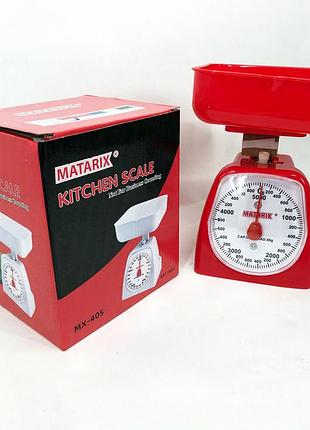 Компактні ваги matarix mx-405 5 кг червоні / ваги кухонні зі знімною чашею / кухонні ваги до iy-529 5 кг
