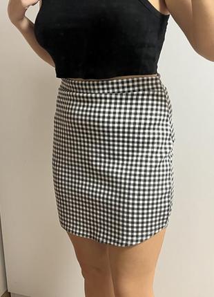 Мини юбка в клетку plt размер 42 l xl
