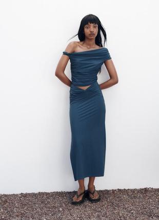 ☘️топ з приспущеними плечима zara☘️