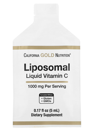 California gold nutrition, липосомальный витамин c в жидкой форме, без вкуса, 1000 мг, 30 пакетиков