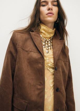 Стильний замшевий жакет піджак блейзер h&m - розмір xs, s