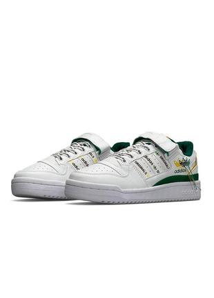 Кроссовки женские adidas forum 84 low new white green yellow6 фото