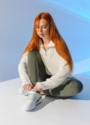 Кроссовки женские adidas forum 84 low new white green yellow2 фото