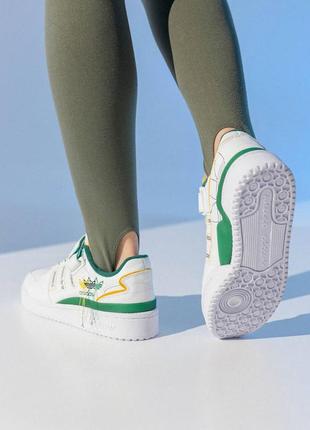 Кроссовки женские adidas forum 84 low new white green yellow4 фото