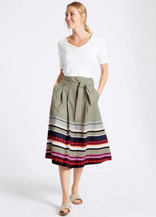 Бавовняна пишна мідіспідниця "marks&spencer", uk16/eur44.5 фото