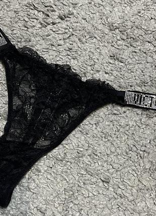 Оригинал. кружевные трусики с камушками victorias secret2 фото