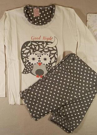 Детская белая пижама с совшиной monabellа