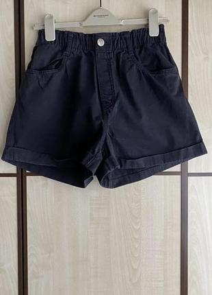 Шорты черные с высокой посадкой