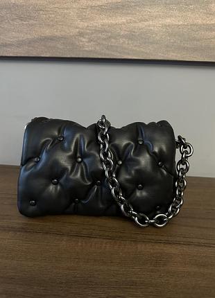 Черная сумка zara оригинал с цепочкой