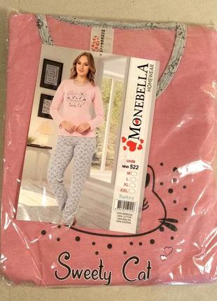 Пижама жіноча бавовняна: кофта і штани, monabella