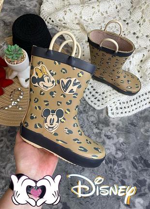 1+1=3 ❤️ резиновые сапоги disney x george 26 16,5-17 см mickey minnie mouse бежевые леопард сапожки
