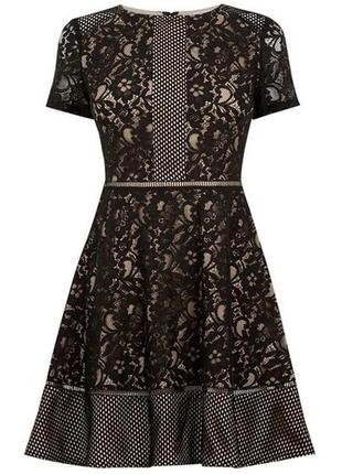 Чёрное гипюровое платье "oasis", uk10/eur38.