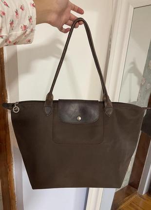 Сумка longchamp оригинал тренд кофейная/шоколадная