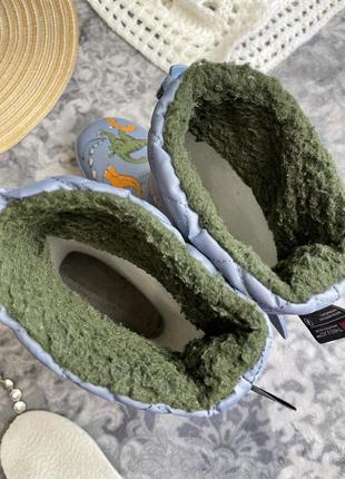 1+1=3 🦕 утеплені гумові чоботи next 29 р 19 см сині діно динозаври 3m thinsulate гумачки