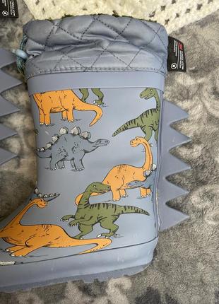 1+1=3 🦕 утеплені гумові чоботи next 29 р 19 см сині діно динозаври 3m thinsulate гумачки