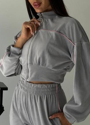 Невероятный женский спортивный костюм велюр плюш6 фото