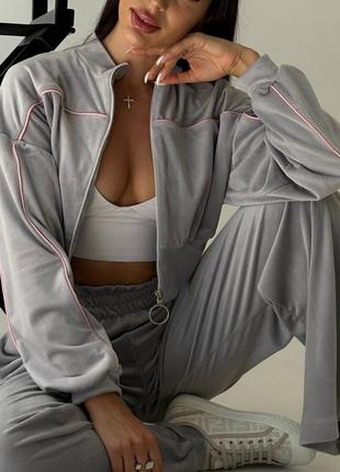 Невероятный женский спортивный костюм велюр плюш7 фото